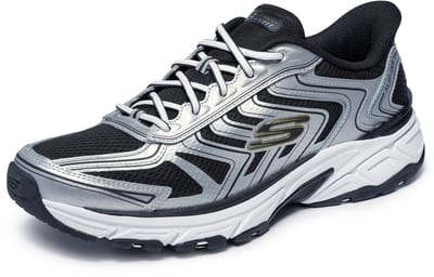 SKECHERS Heren STAMINA SPORT Slip-On Sneaker 233150 SLBK Silver Black