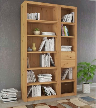 Billie-Wandunit S Boekenkast in klassiek landhuisdesign van grenenhout