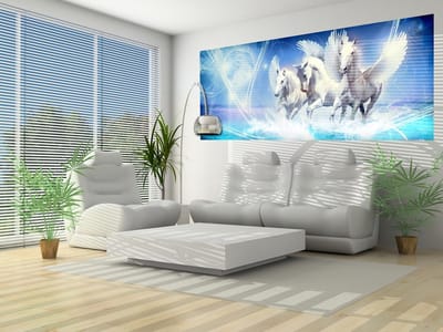 Winged Horse Pegasus Blue Photo Wallcovering