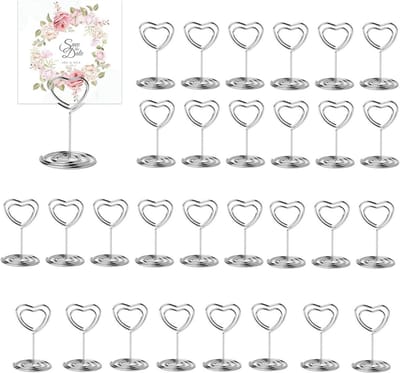 30 stuks hartvormige tafelkaartenhouders - ideaal voor bruiloften, feesten en evenementen