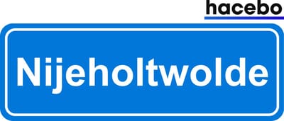 Hacebo - Plaatsnaam Sticker - 29x10 CM - Nijeholtwolde sticker - Verkeersborden sticker - grappige cadeaus - Nijeholtwolde
