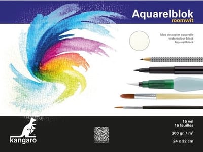 Kangaro Aquarelblok - 3x - 16 vel - 300 gram - 32 x 24 cm - Aquarel papier
