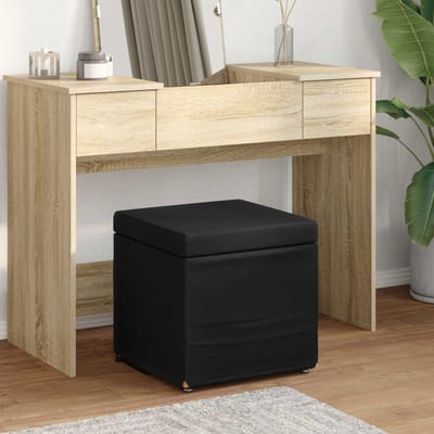 vidaXL - Kruk - Zwart - 41 - x - 41 - x - 40 - cm - Stof - en - Geëngineerd - Hout