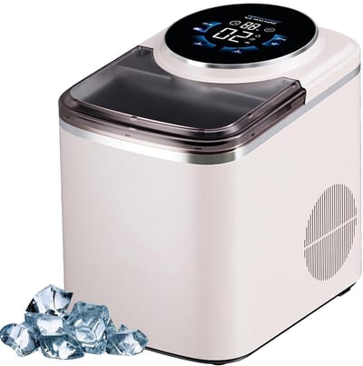Ijsblokjesmachine - Aanrecht ijsmaker - Snelle ijsproductie - Dubbele watertoevoer - 15L tank - Roze