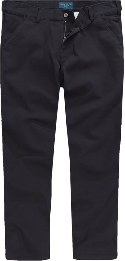 Boston Park - Heren - Broek van twill traveller-band platte voorkant regular fit - Donkermarine - Maat 29