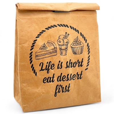 Dailygoody - Lunch Bag - Vintage Koeltas - Isolerend en Waterdicht - Bruin - Perfect voor Ontbijt en Lunch - Ideaal voor Picknicks - Compact en Stijlvol