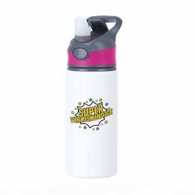 Hacebo® - Super verloskundige waterfles met rietje roze - Verloskundige - dokter - werk - afscheidscadeau - verjaardagscadeau - kado - water fles - 650ML