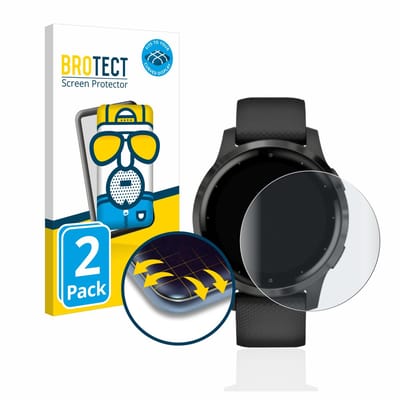 BROTECT - Screenprotector voor Garmin vivoactive 4 (45 mm) - Folie Beschermfolie matte volledig dekking 2 Stuks