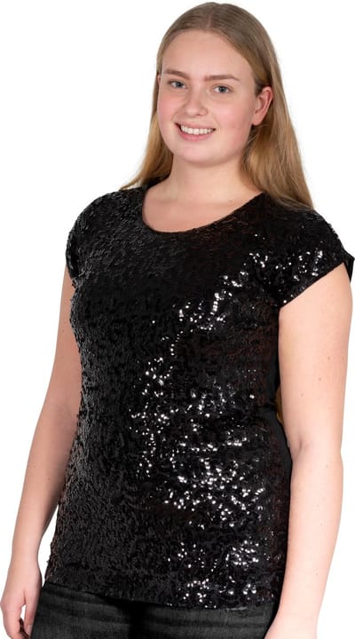 Pailletten topje/ shirt - Zwart - Maat 42/44 - Maat L/XL