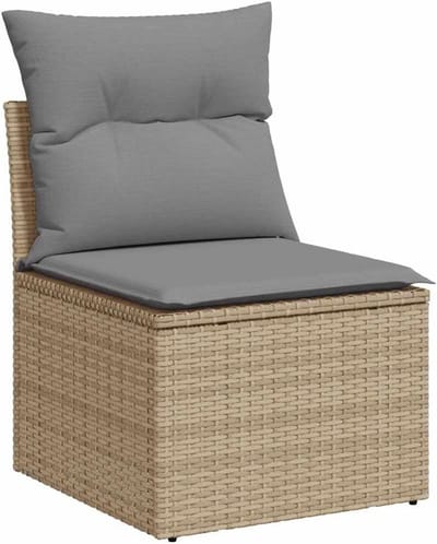 Lounge Tuinbank zonder Armleuning met Kussens van Poly Rattan - Buitenmeubelen