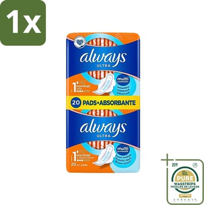 1 x Always Ultra - Maandverband - Met Vleugels - Duo Verpakking - 20 Maandverbandjes- Maandverband - Menstruatie - Bescherming - Vleugels - Superabsorberende Gel