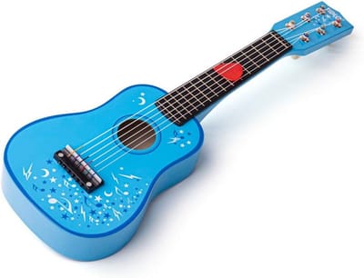 Kindergitaar Blauw Houten Speelgoed Gitaar met Plectrum (52 cm)
