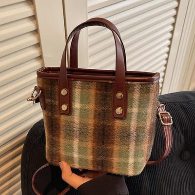 High-end Populaire Tweed Tas voor Dames Nieuwe Veelzijdige Crossbody Tas Modieuze Hand Emmer Tas voor Dames black