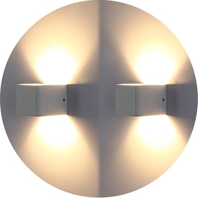 2 Stuks - Ledwandlampen voor Binnen - Up Down Verlichting - Wit Hoogwaardig Aluminium - 7 W Energieklasse A+ 2700 K Warmwit Licht - Stijlvolle en Efficiënte Wandlampen - Modern Design - Eenvoudige Installatie - Ideaal voor Woonkamer, Slaapkamer en Ga