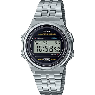 Casio Vintage Iconic A171WE-1AEF Unisex Horloge 37 mm - Zilverkleurig