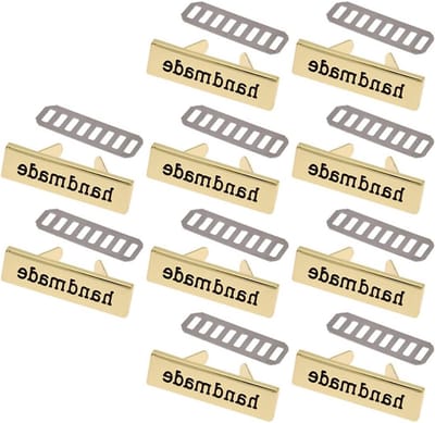 Handgemaakte metalen labels voor kleding, tassen en schoenen - 10 stuks rechthoekige bedrukte tags