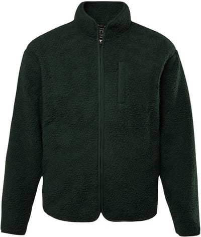 STHUGE - Heren - Teddyjas fleecevoering opstaande kraag - Donkergroen - Maat XL