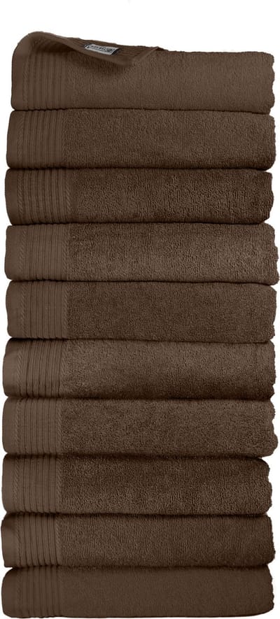 The One Towelling Handdoeken Set - 50 x 100 cm - 10 Stuks - Hotelkwaliteit - Hoge vochtopname - 100% Gekamd katoen - Sneldrogend - Handdoekenset - Badhanddoek - Taupe