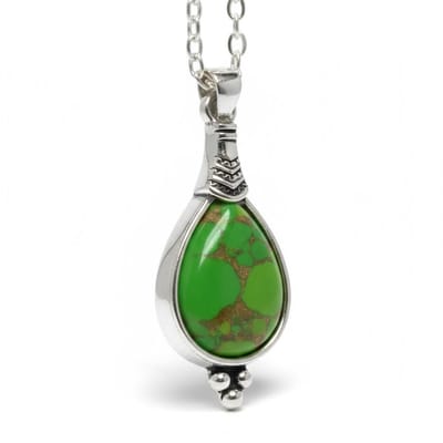 Aramat Jewels | Halskettingen | Bohemien Groene Gemarmerde Ketting | | | |1,5mm | Metaal | Volwassenen | Verkleurd niet