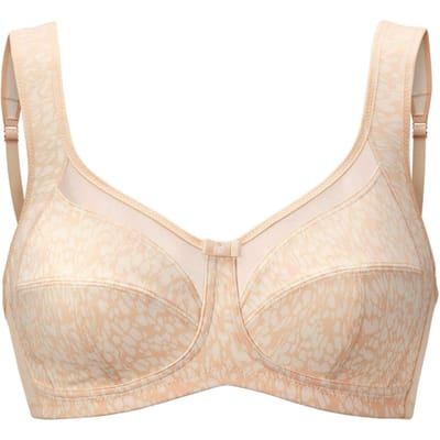 Beha zonder beugels met millefleursprint - champagne / gedess. - Gr. 80 D van Goldner Fashion