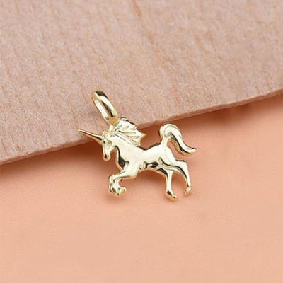 Trustdavis Echte 925 Sterling Zilver Dier Pegasus Eenhoorn Bedels Hanger Voor Armband Ketting Diy Accessoires Sieraden Hy015 goud