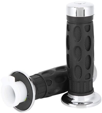 Allecto - Handgrepen Motorgrepen - Handvatten voor Motor - Rubber Zwart - Gashendel voor Scooter en Bromfiets - Geschikt voor 7/8 inch modellen
