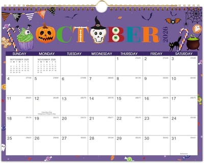 Grote Wandkalender 2026 met Kerstthema - 16 Maanden Planning