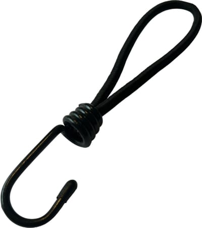 Spanelastiek met haak - 25 st - 18cm - Zwart - tent - boot - schaduwdoek