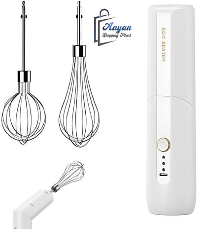 Elektrische Garde wit Draadloos USB Oplaadbaar Keukenmixer voor Eieren en Room – Elektrische mixer – elektrische eierklopper – elektrische blender – 78687