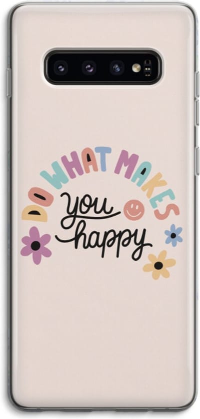 Case Company® - Hoesje geschikt voor Samsung Galaxy S10 4G hoesje - Happy days - Soft Cover Telefoonhoesje - Bescherming aan alle Kanten en Schermrand