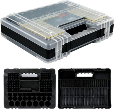 Allecto - Batterij-organizer - 239 Vakken - Tester - Opbergdoos - Voor AA AAA 18650 Batterijen - Zwart PE Materiaal - Handig en overzichtelijk - Ge..