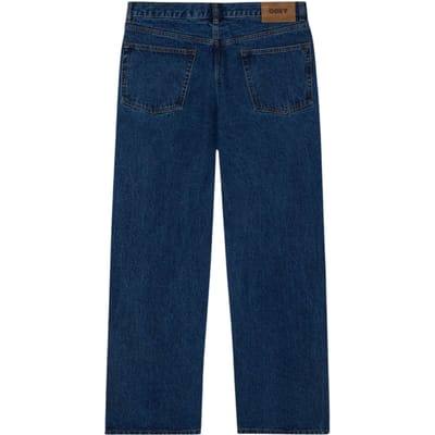Obey Classic baggy denim broek jeans breed been - steen gewassen indigo