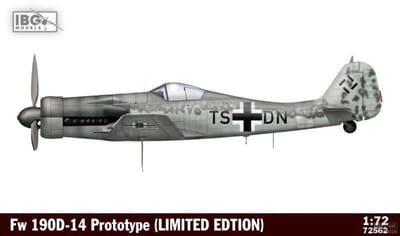 IBG Models Modelbouwpakket Militaire voertuigen - 72562 Focke-Wulf Fw 190D-14 Prototype - Limited Edition Plastic - 1:72 - Modelbouw