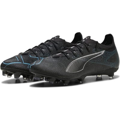 Puma Heren Ultra Pro Stevige Grond Voetbalschoenen (Zwart/Zilver)