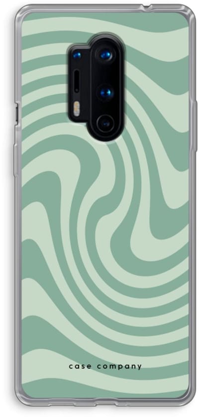 Case Company® - Hoesje geschikt voor OnePlus 8 Pro hoesje - Swirl Groen - Soft Cover Telefoonhoesje - Bescherming aan alle Kanten en Schermrand