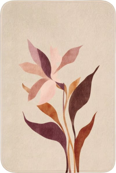 Badmat 60x90 cm - Antislip - Bloemen - Blaadjes - Minimalistisch - Roze - Badmatten voor badkamer - Badkamermat - Douchemat - Badkamer mat