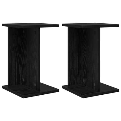 vidaXL - Plantenstand - 2 - st - Zwart - eiken - 25 - x - 25,5 - x - 40,5 - cm - Bewerkt - hout
