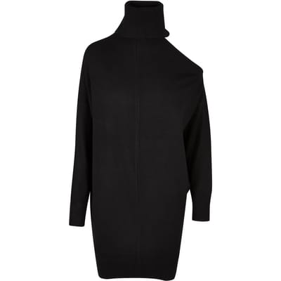 Urban Classics - One Shoulder Knit Korte jurk - XS - Zwart