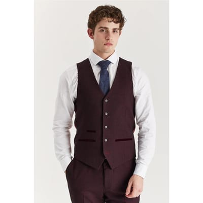 Heren wijnpakvest Prince of Wales formeel vest