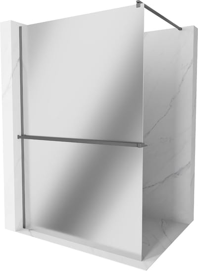 Mexen Kioto+ douchewand met plank Walk-in 70 x 200 , spiegel, gunmetal - 800-070-121-95-50