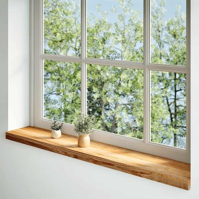 Houten Vensterbank - Oak Plank - Decoratie Plaatsen - Massief Eikenhout - 140x20x2 cm - Lichtbruin