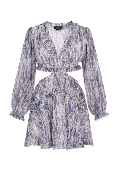 Faina Jurk Dames Blauw Veelkleurig