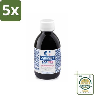 5 x Curasept Mondspoeling 0,20% CHX 200 ml - Grootverpakking - Mondspoeling - Chloorhexidine - Anti-discoloration - Mondverzorging - Parodontitis