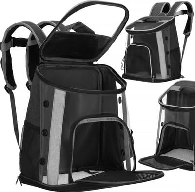 Springos Rugzak voor Huisdieren - Reisrugzak - Draagtas - Transporttas - Huisdieren - Kat - 15 KG - 38 x 34 x 26 cm - Zwart