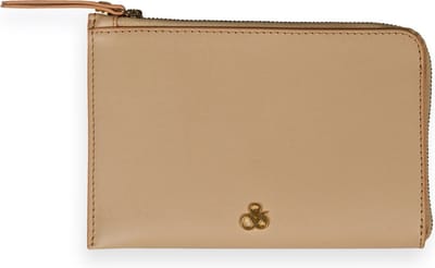 SCOTCH & SODA Leren Kaarthoes Identiteitskaarthoesje Zip Travel Wallet Ivory Beige