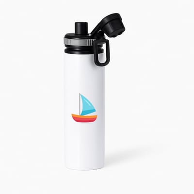 Hacebo® - Zeilboot waterfles met draaidop grijs - Boten - schippers - Boot - kapitein - water fles - 850ML