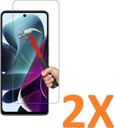 Screenprotector Glas - Tempered Glass Screen Protector Geschikt voor: Motorola Moto G200 5G  - 2x