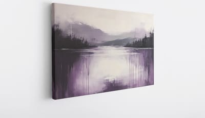 Saammp Canvas Schilderij - paars zwart landschap - Abstract - 30x20 - Foto op canvas - Wanddecoratie - Muurdecoratie Woonkamer - Slaapkamer decoratie - Canvas Print