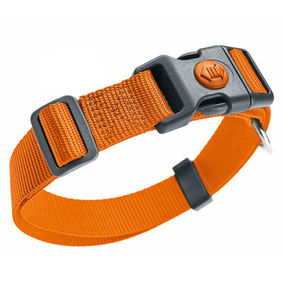 HUNTER Halsband London Oranje Vario Plus Maat L: 34-56cm Halsomvang, B10mm Hond