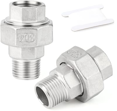 Dailygoods - 1/2" Pijpfittingen - Hoogwaardige roestvrijstalen schroefdraadadapters - Zilver - Uniefittingen voor water en olie - Betrouwbare verb...